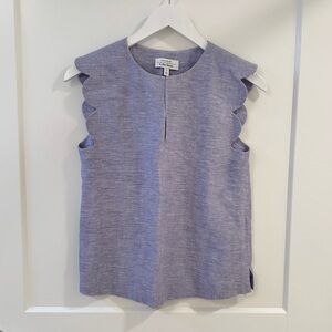 & Other Stories Scalloped Sleeveless Blouse - Blue